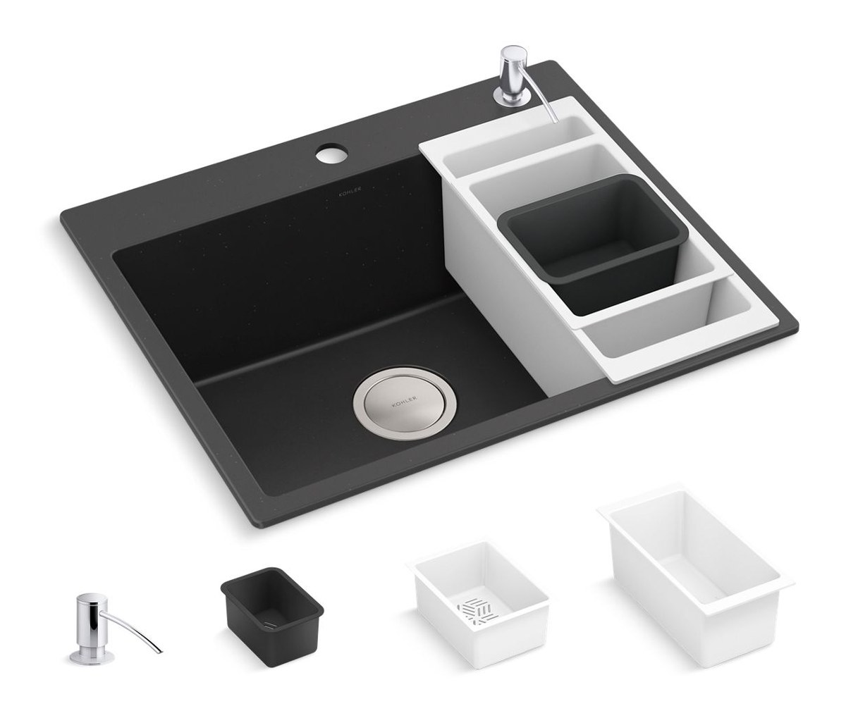 600 mm top-/undermount/tile-in single-bowl kitchen sink