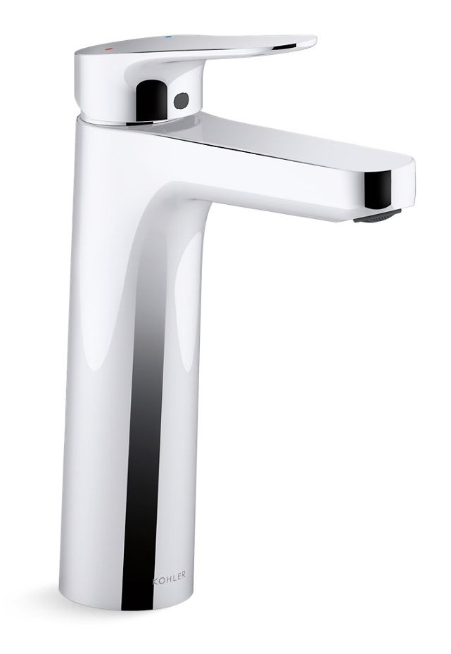 Tall single-handle bathroom sink faucet with paddle handle, 4.5 lpm
