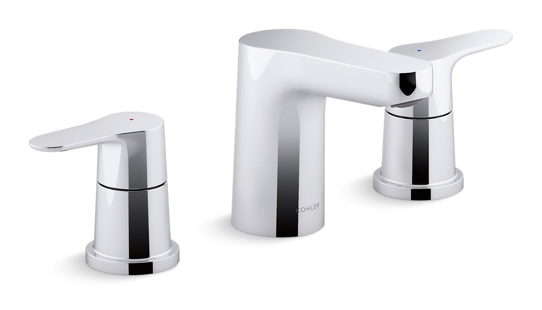 Widespread bathroom sink faucet with paddle handles, 8.3 lpm