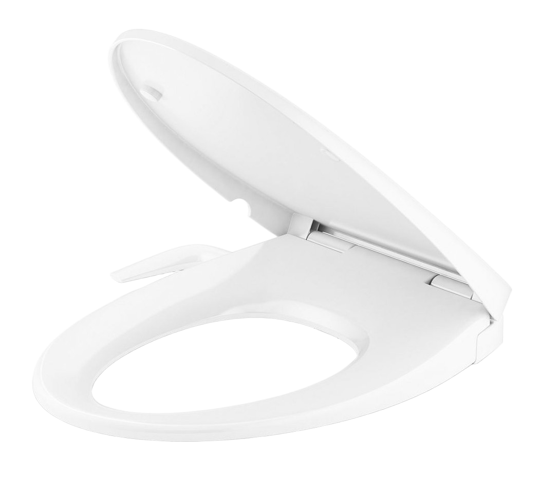 Elongated manual bidet toilet seat