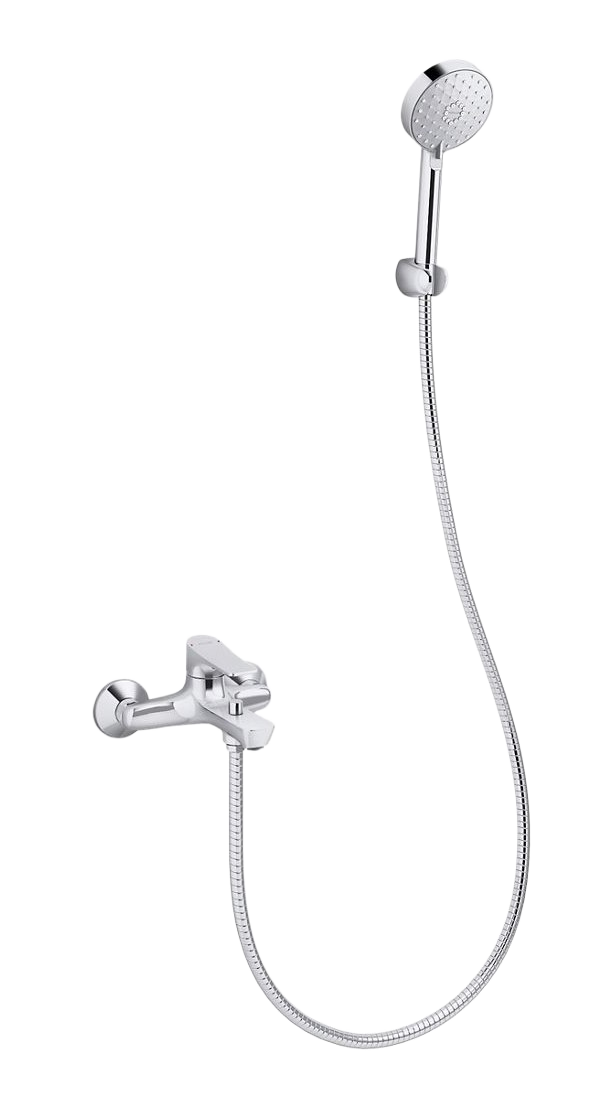 Exposed wall-mount bath and shower faucet
