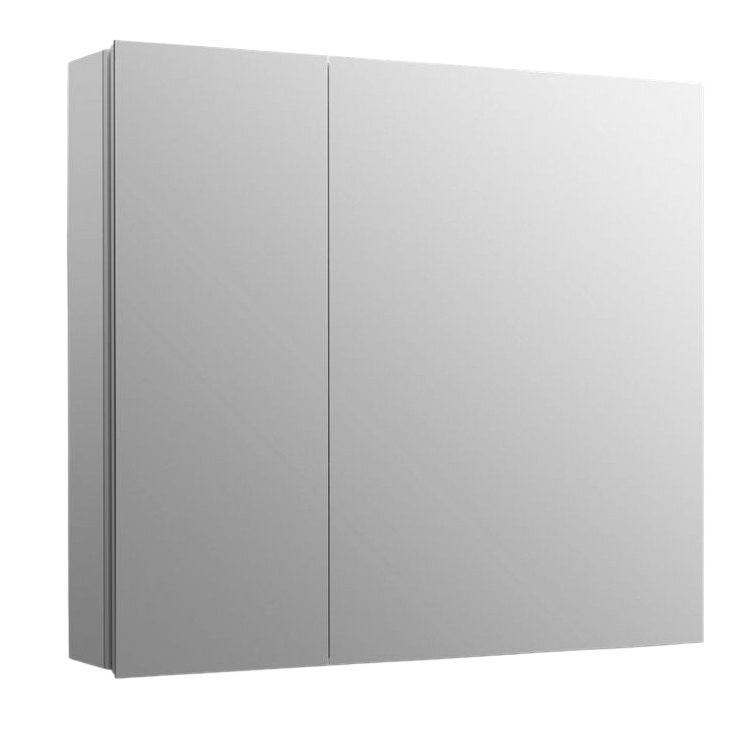 762 mm x 660 mm rectangular two-door mirrored cabinet