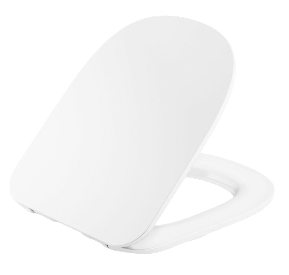 Slim, slow close, quick release close coupled toilet seat