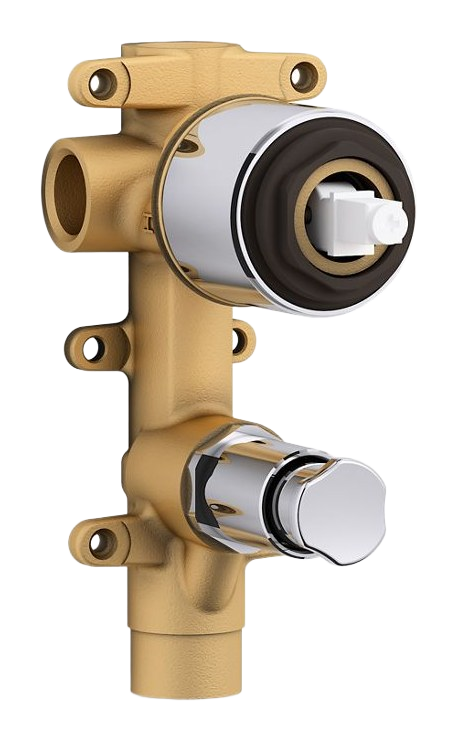 Recessed 40 mm bath and shower valve with diverter