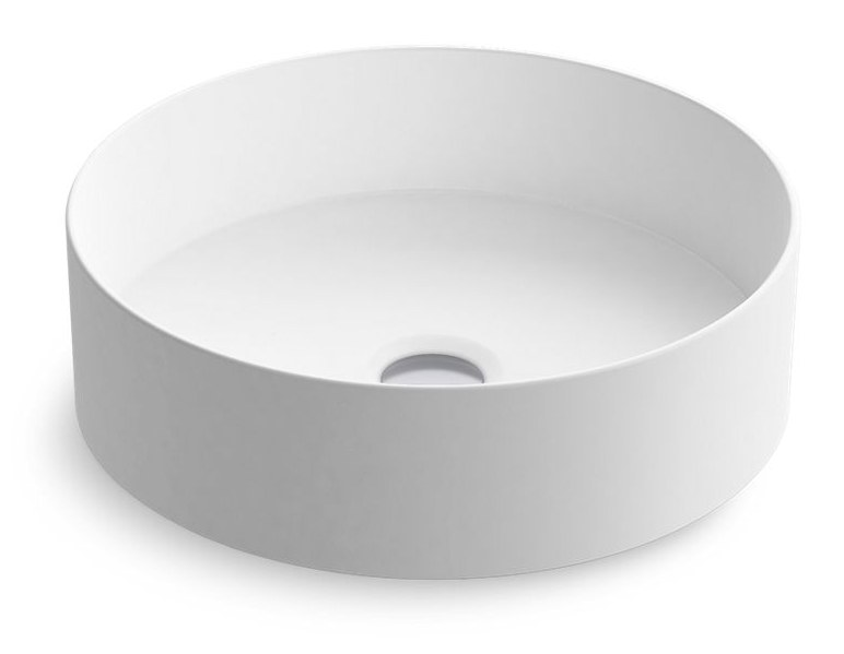 410 mm round vessel bathroom sink with glazed underside