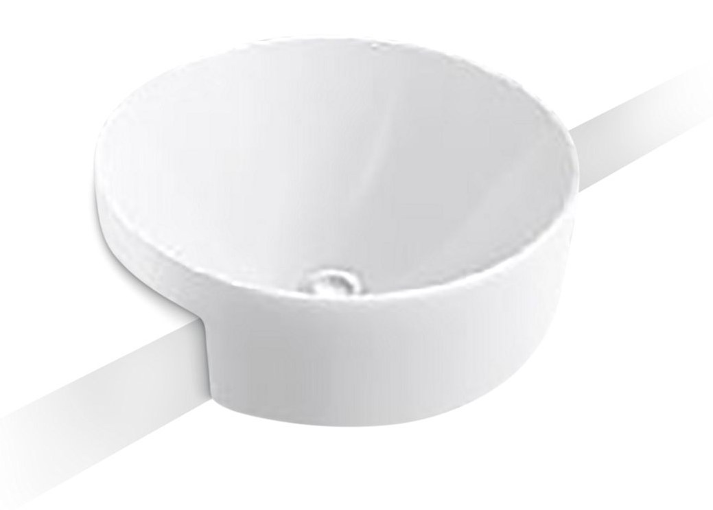 Semi-recessed bathroom sink