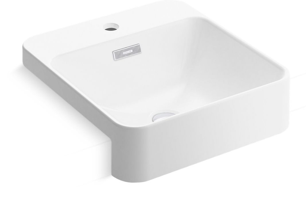 Semi-recessed bathroom sink